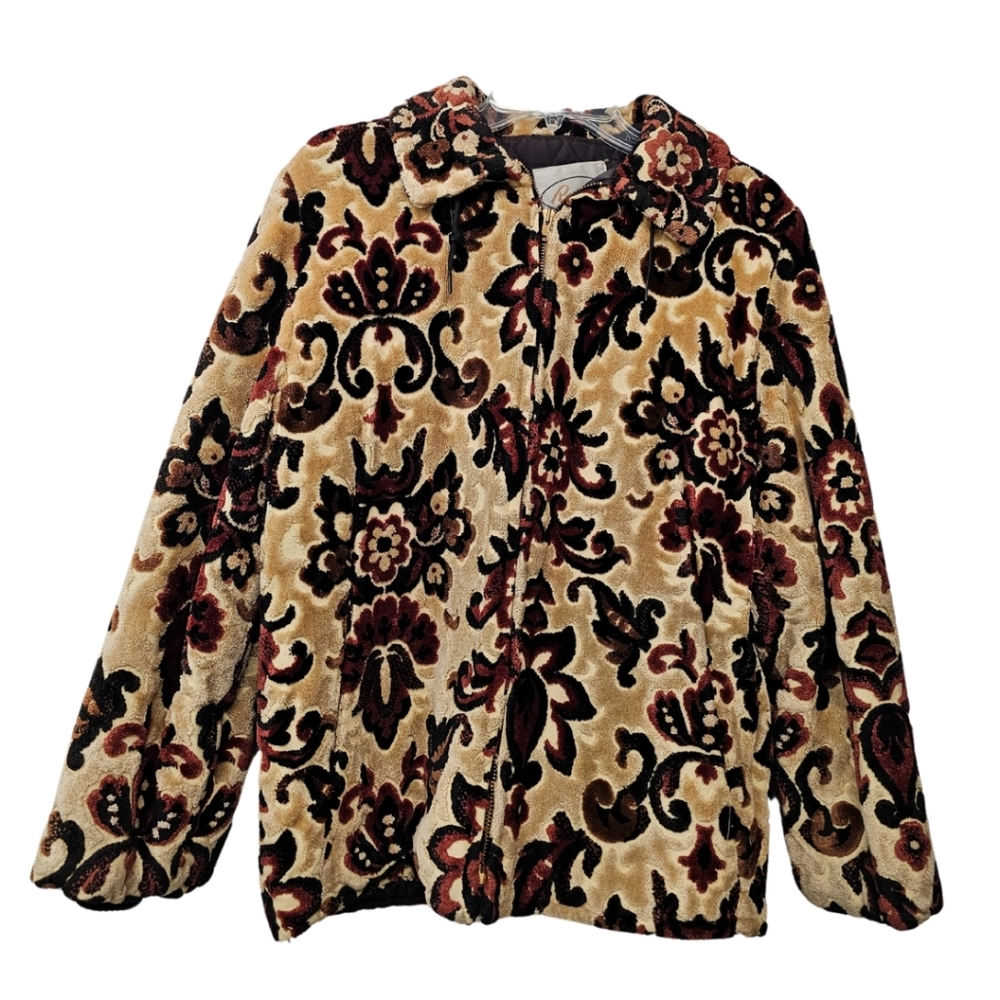 Vintage 1970s Russ Damask Carpet Coat - Picture 3 of 12
